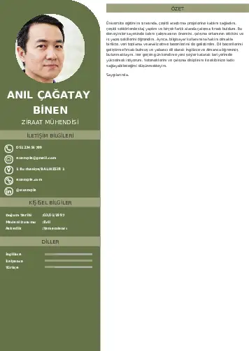 Ziraat Mühendisi Cv Örnekleri cv indir